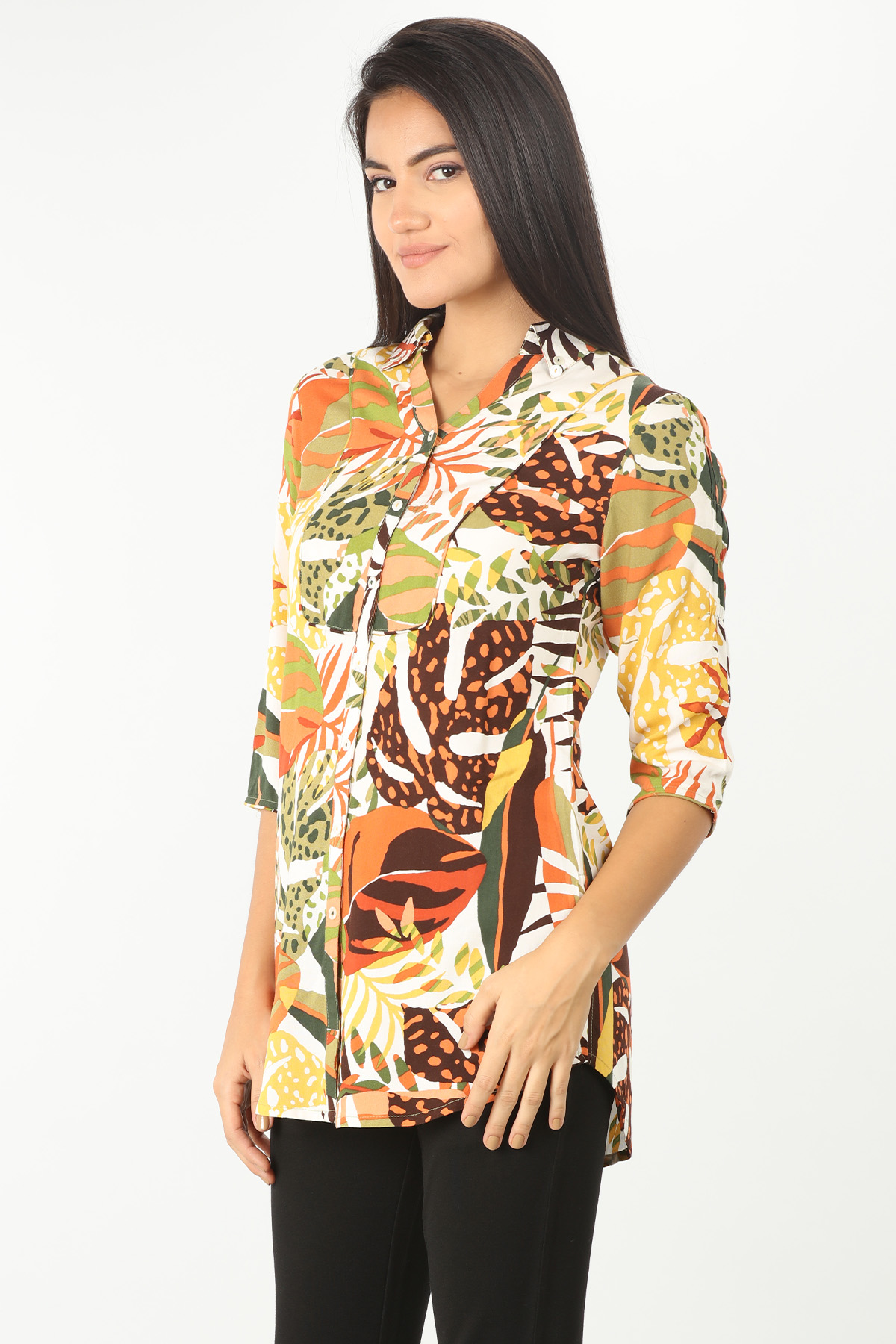 Orange Printed Shirt - Image 3