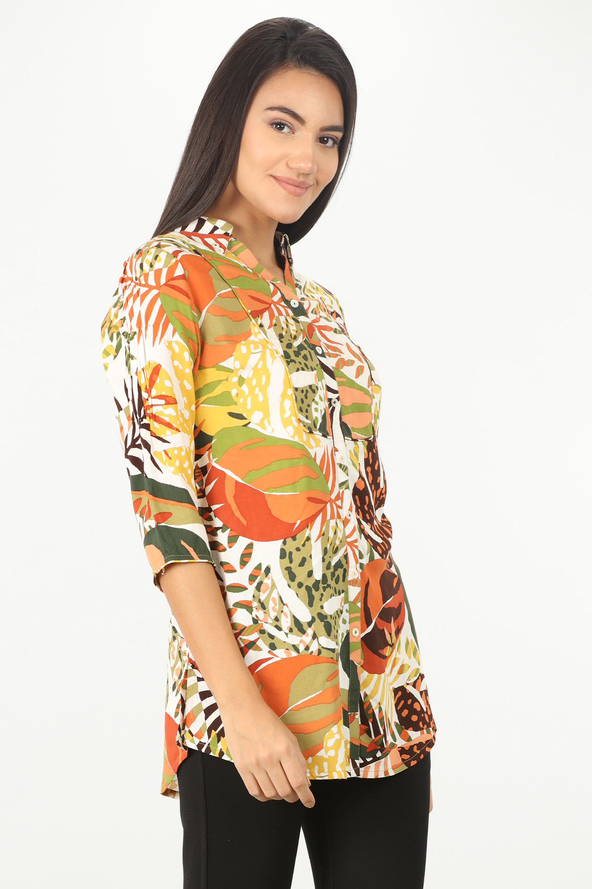 Orange Printed Shirt - Image 2