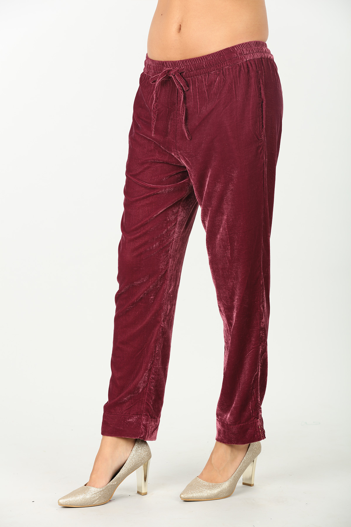 Maroon Solid Palazzo - Image 4