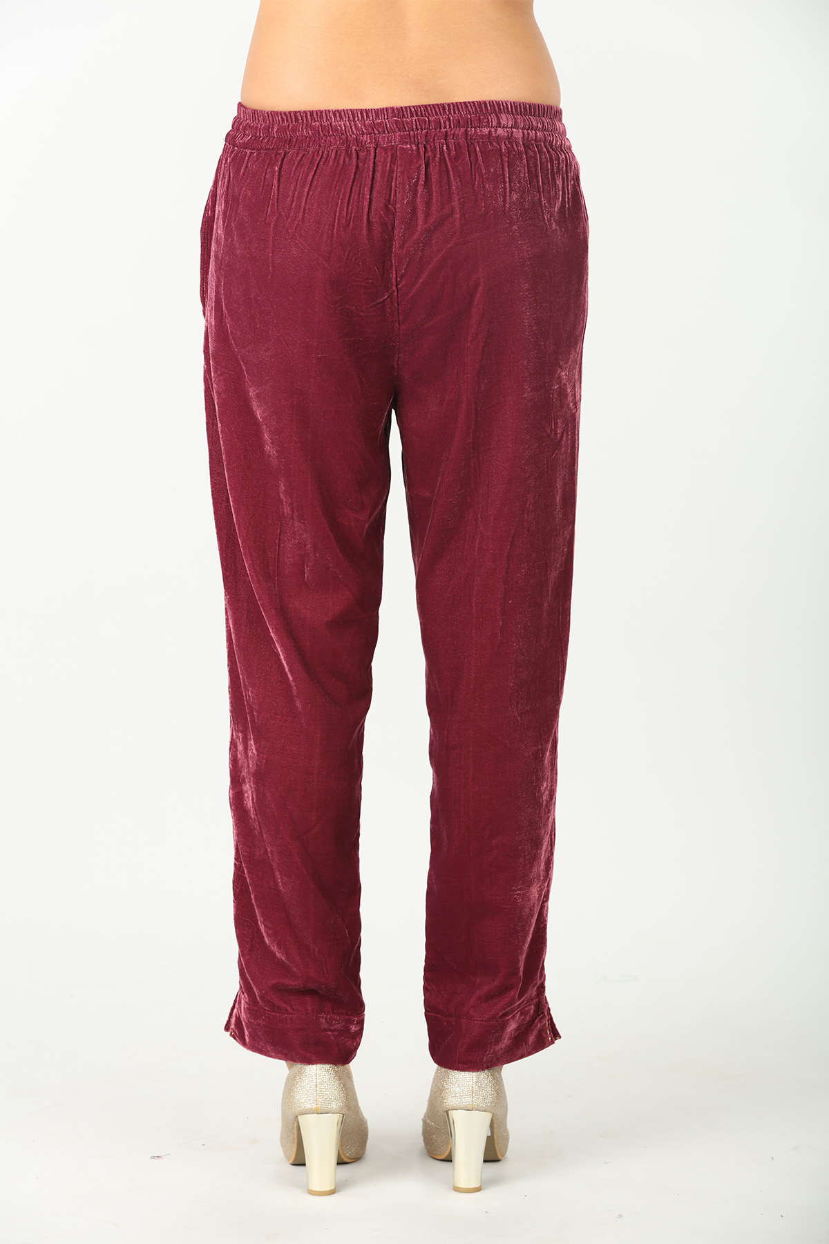 Maroon Solid Palazzo - Image 6