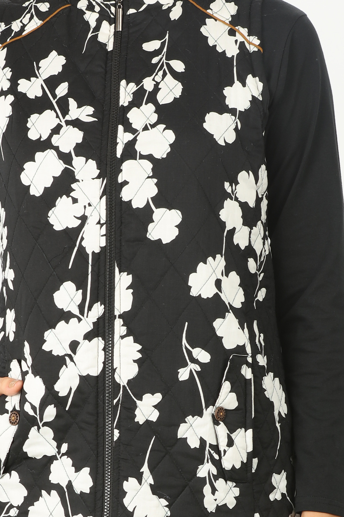 Black Floral Print Jacket - Image 5