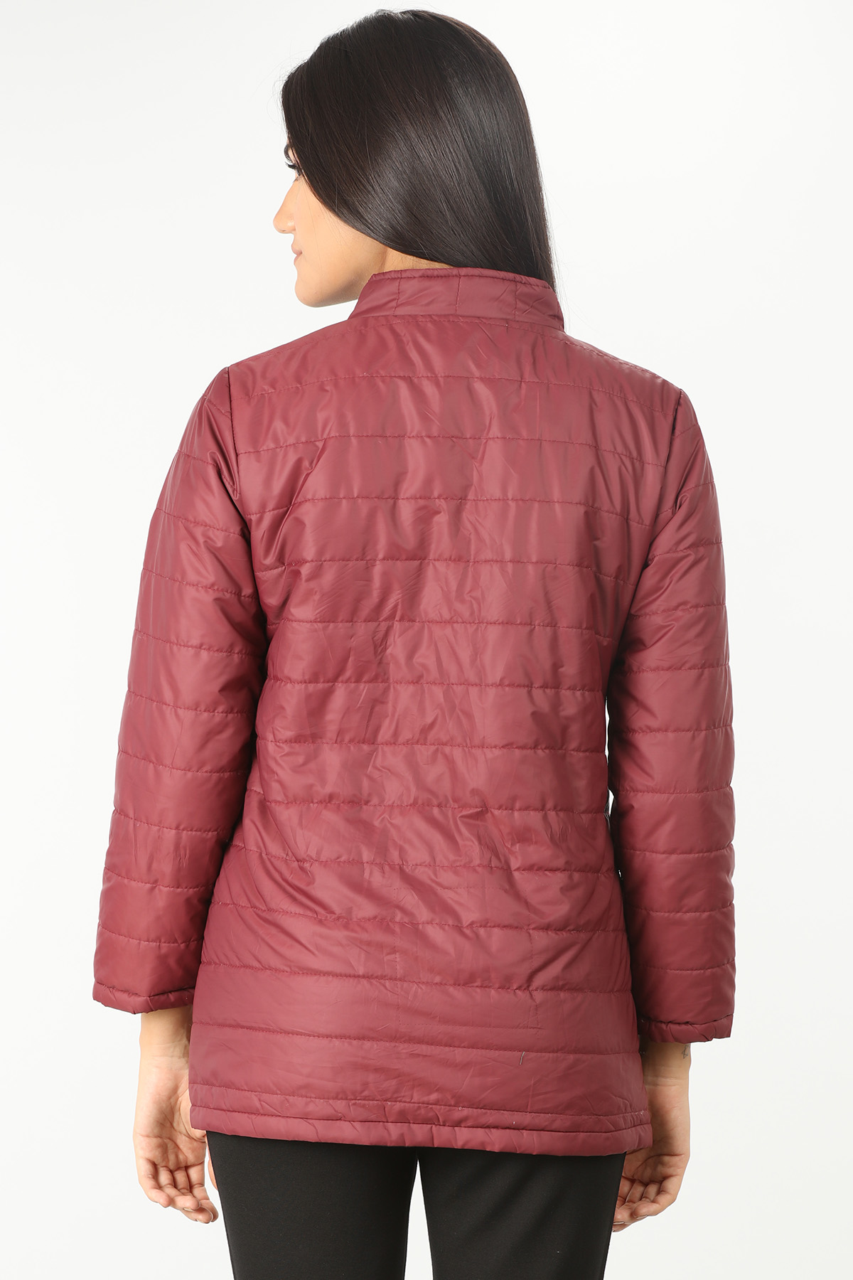 Maroon high neck Jacket - Image 6