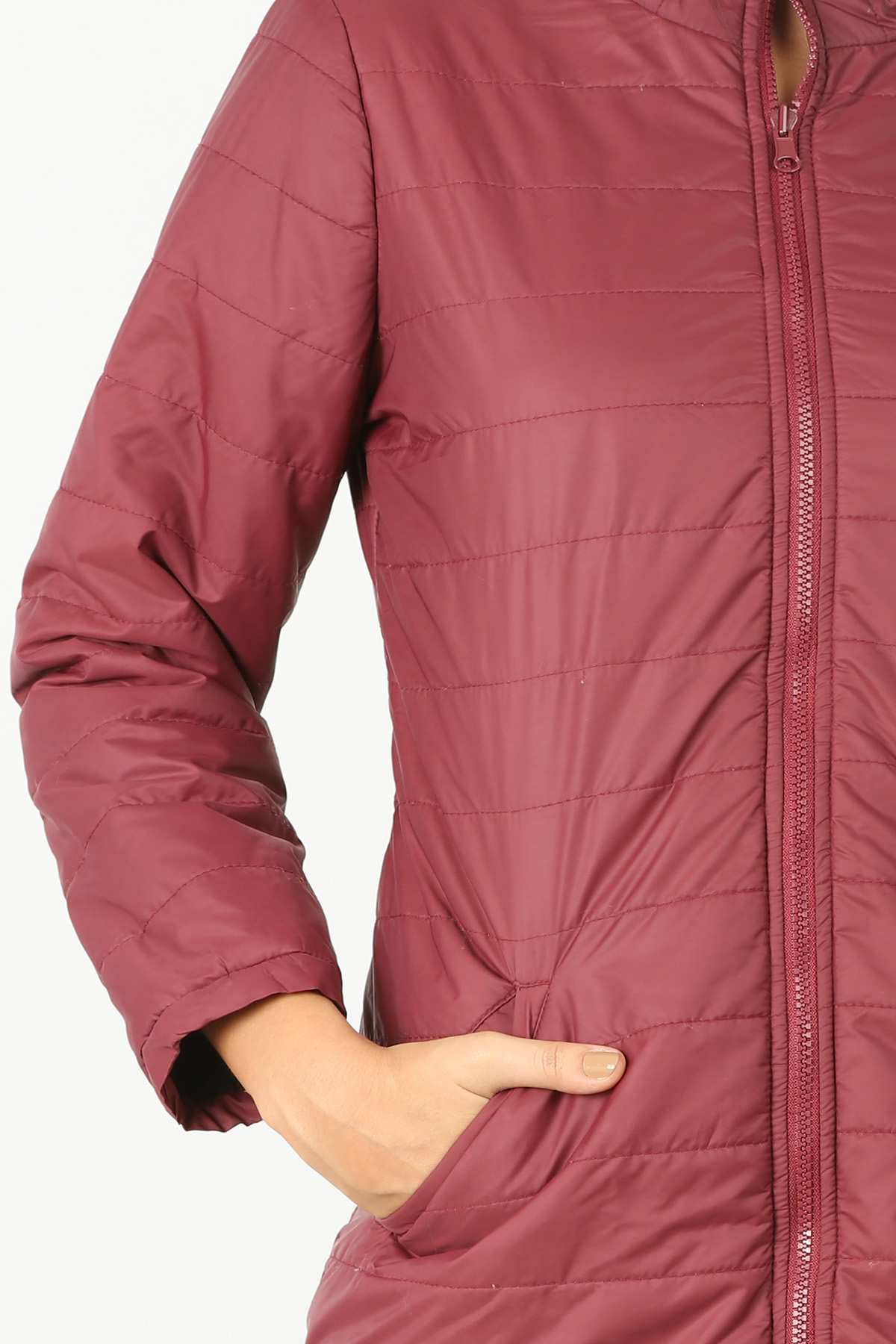 Maroon high neck Jacket - Image 5