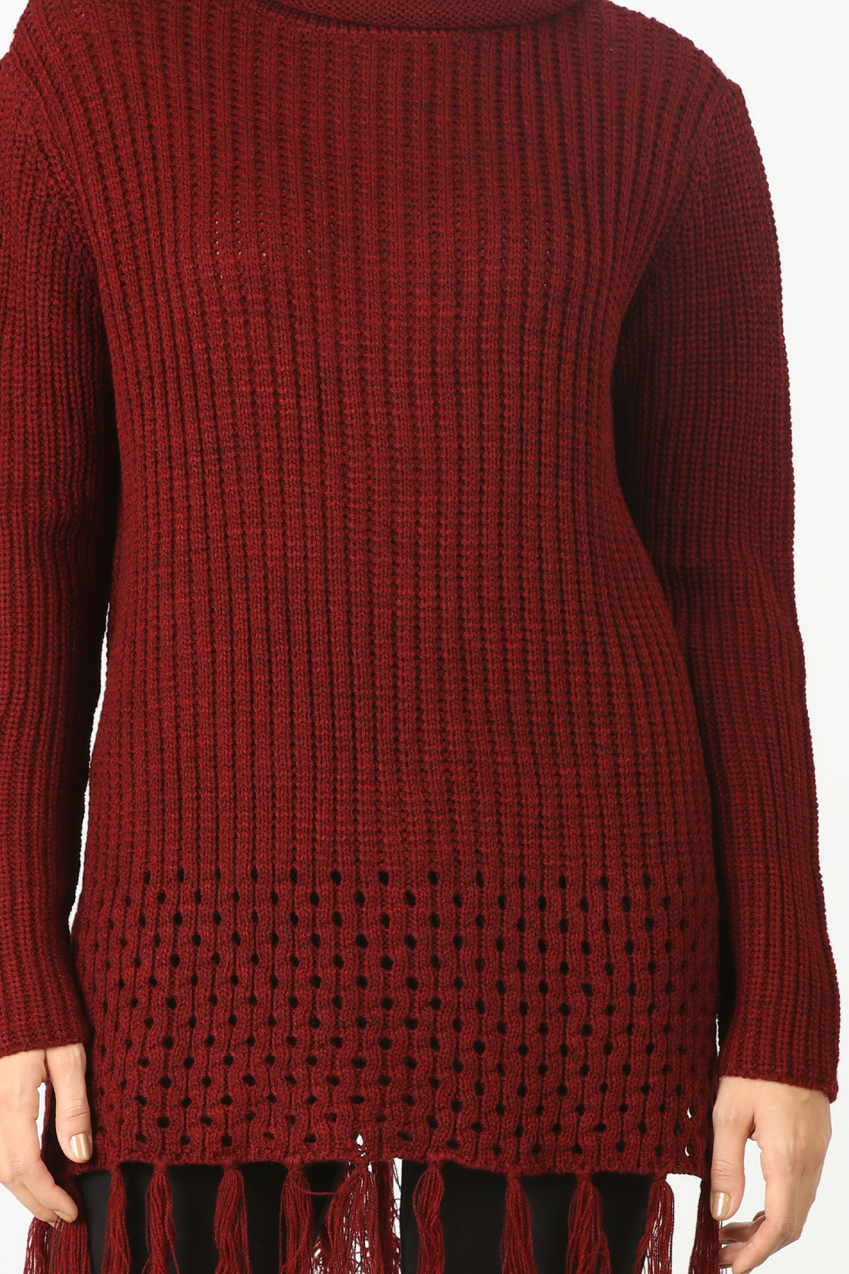 Maroon High Neck Sweater - Image 5