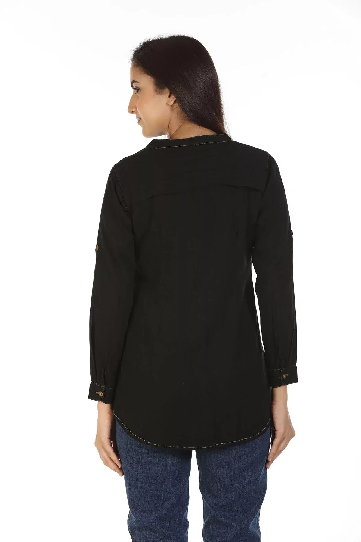 Denim Shirt In Black For Women