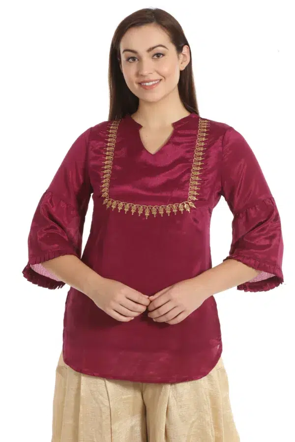 Solid Maroon Top Women