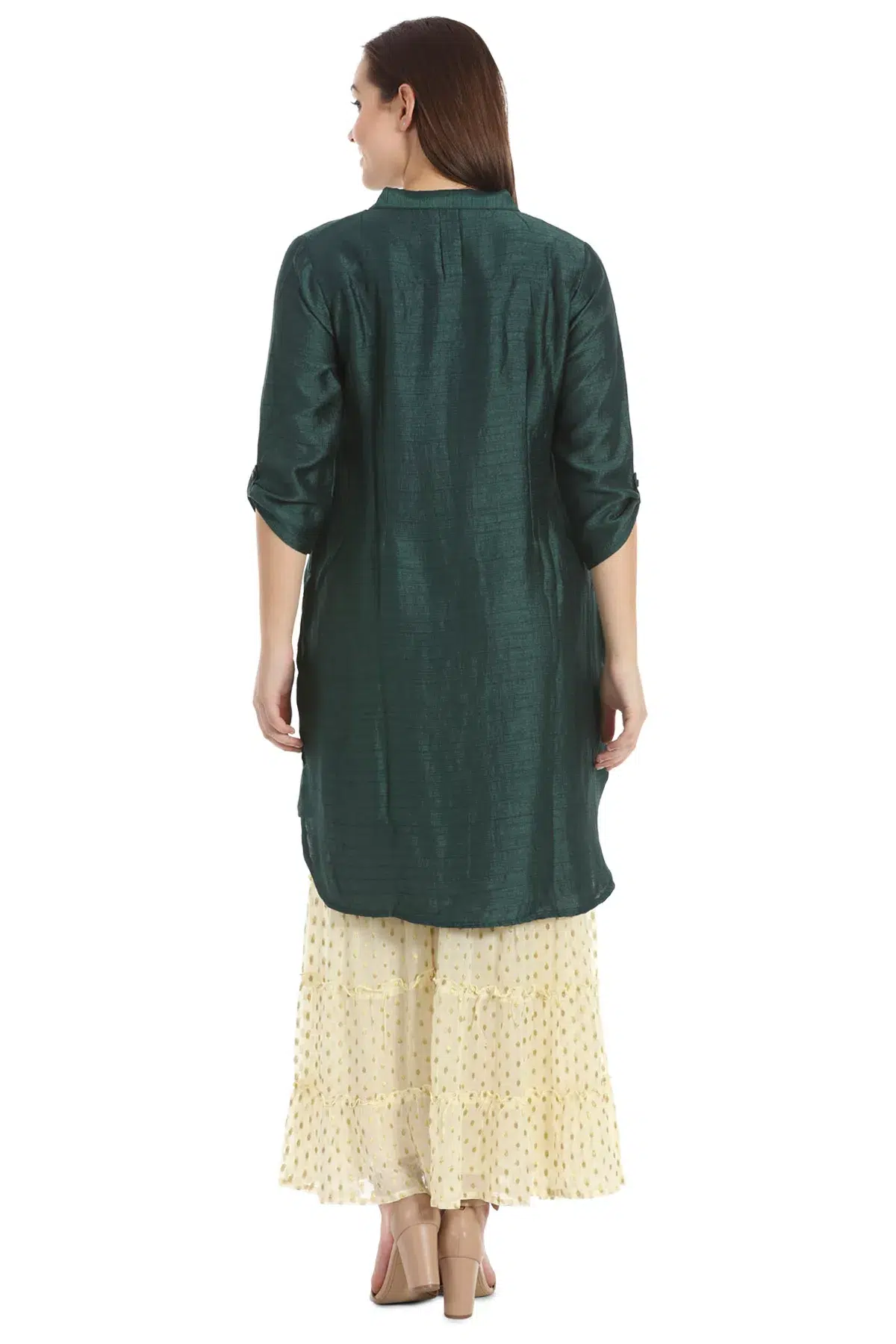 Solid Dark Green Tunic For Women