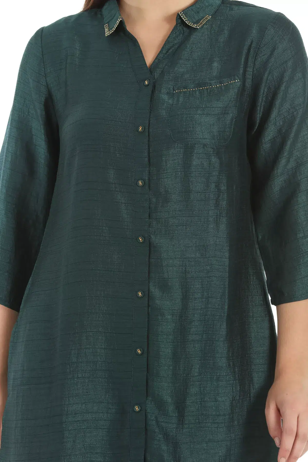 Solid Dark Green Tunic For Women