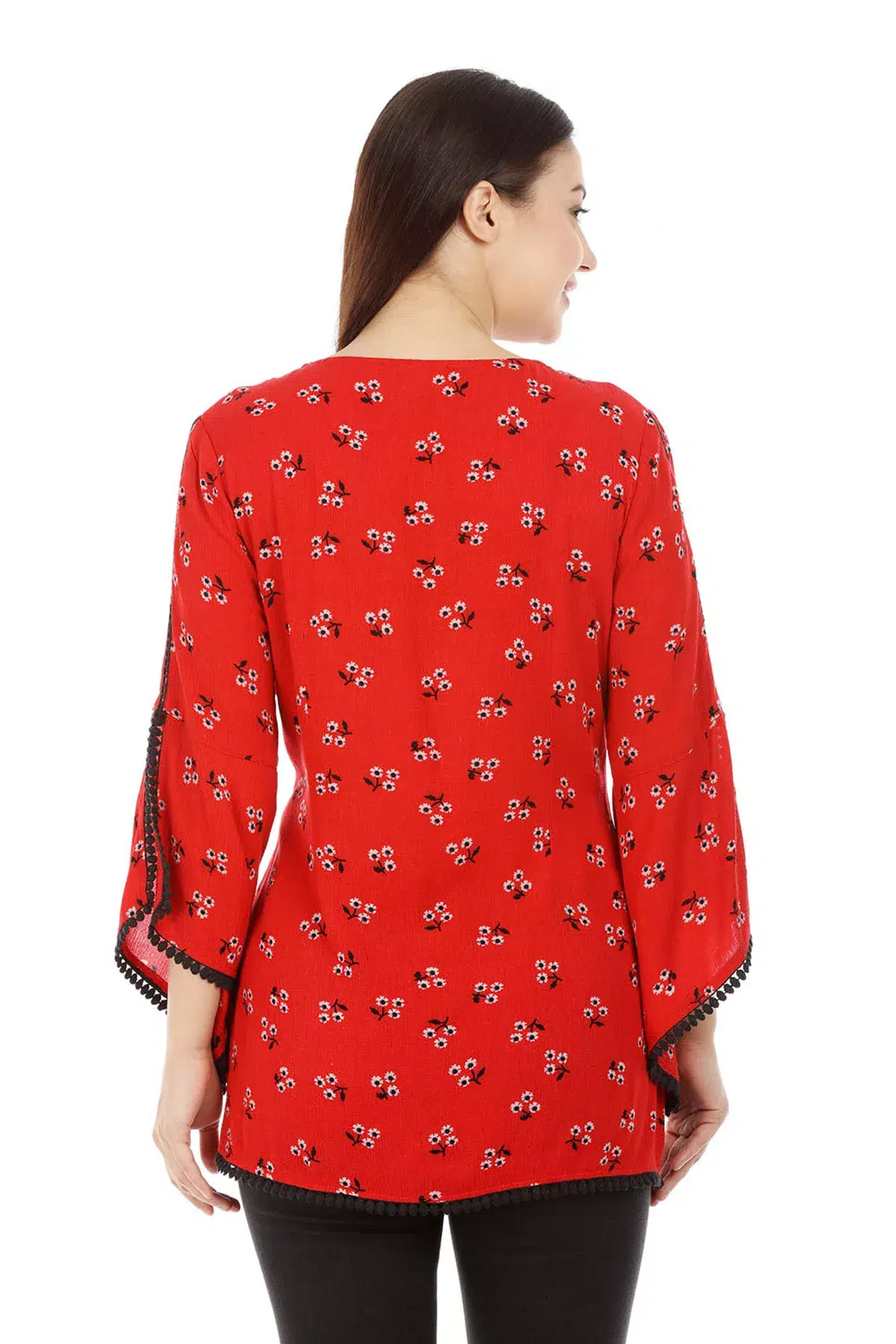 Red Printed Ladies Tops Latest