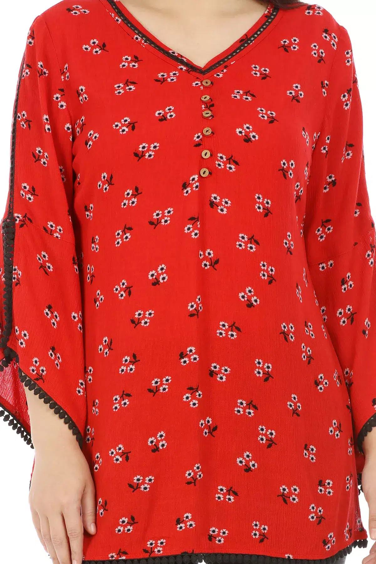 Red Printed Ladies Tops Latest