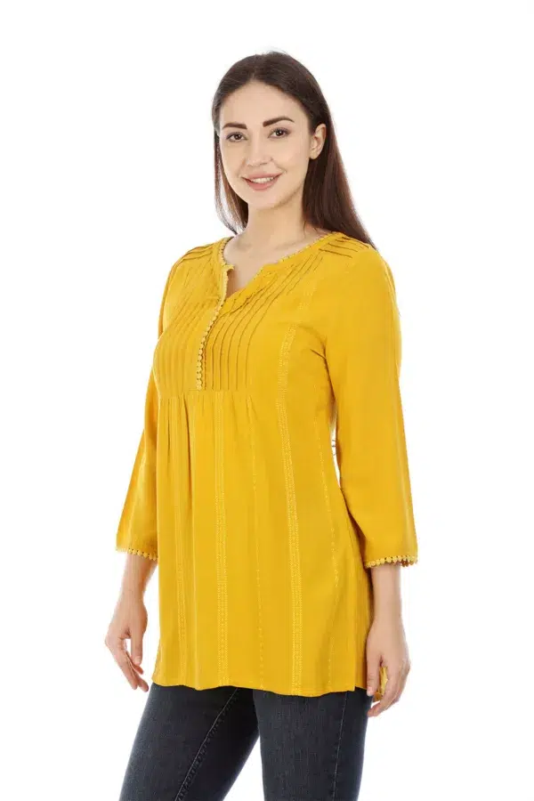 Yellow Solid Ladies Top Fancy