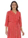 Striped Red White Dress For Women