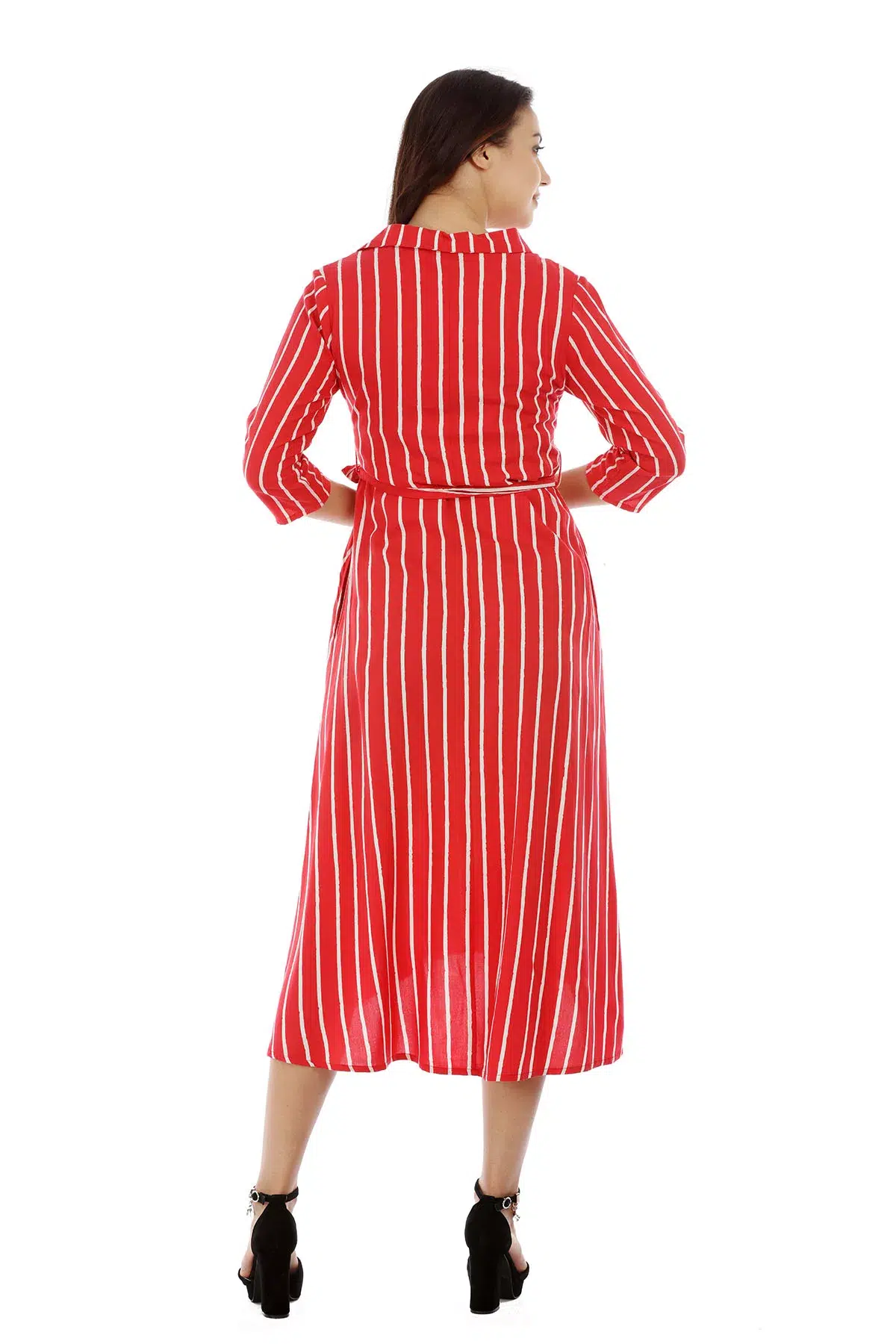 Striped Red White Dress For Women