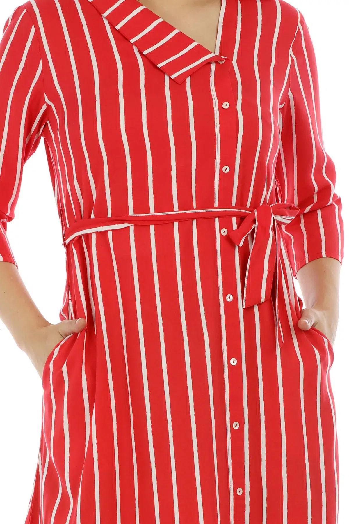 Striped Red White Dress For Women