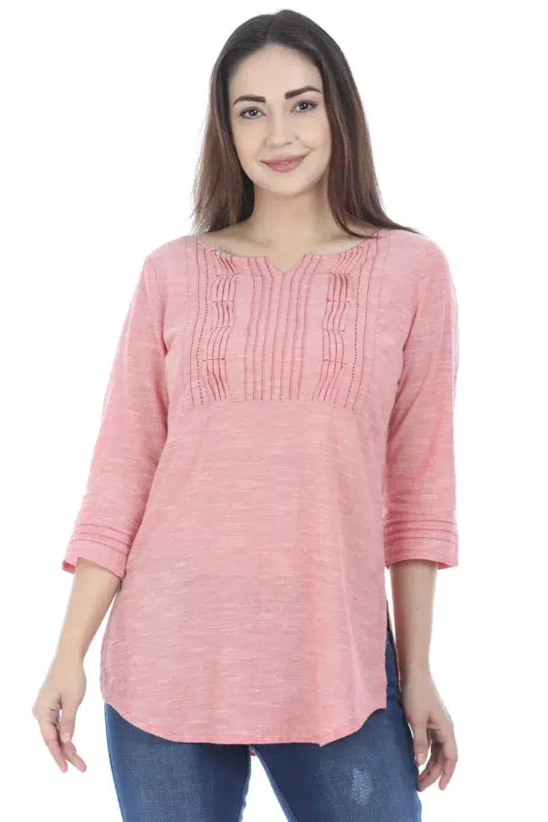 Solid Top For Women Pink
