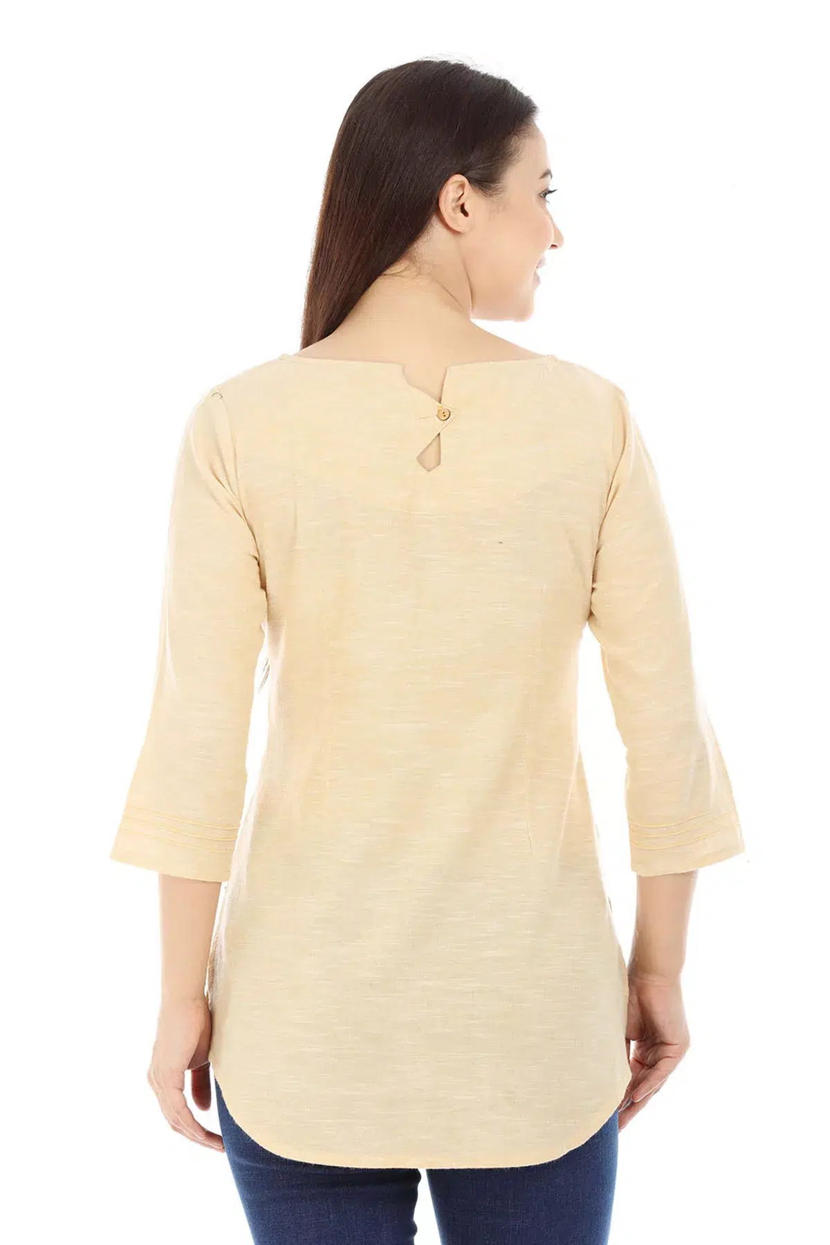 Beige Solid Top For Women Stylish