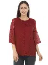 Maroon Lace Print Top For Women Latest