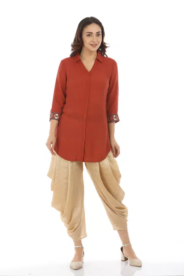 Solid Rust Color Top For Women