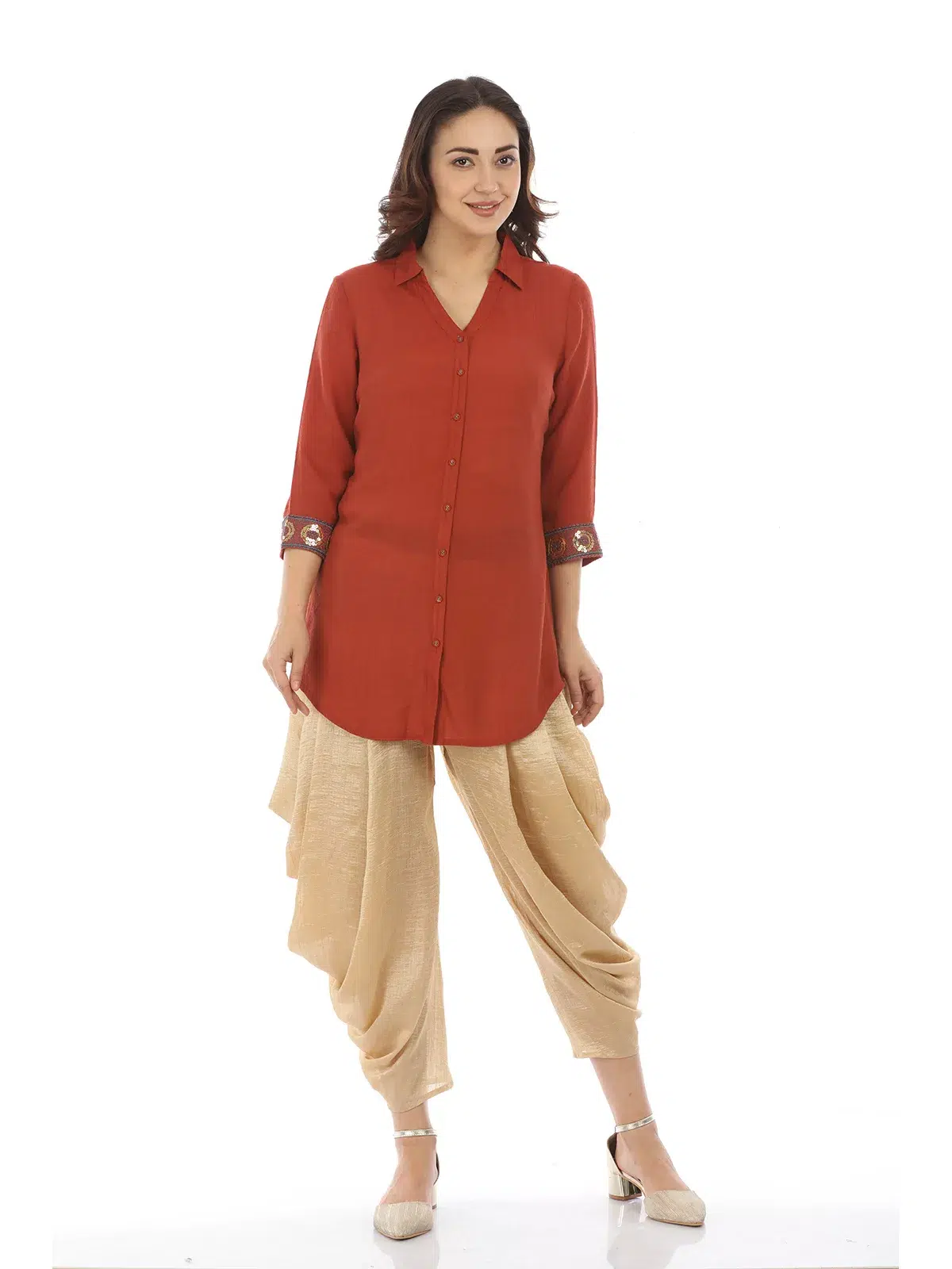 Solid Rust Color Top For Women