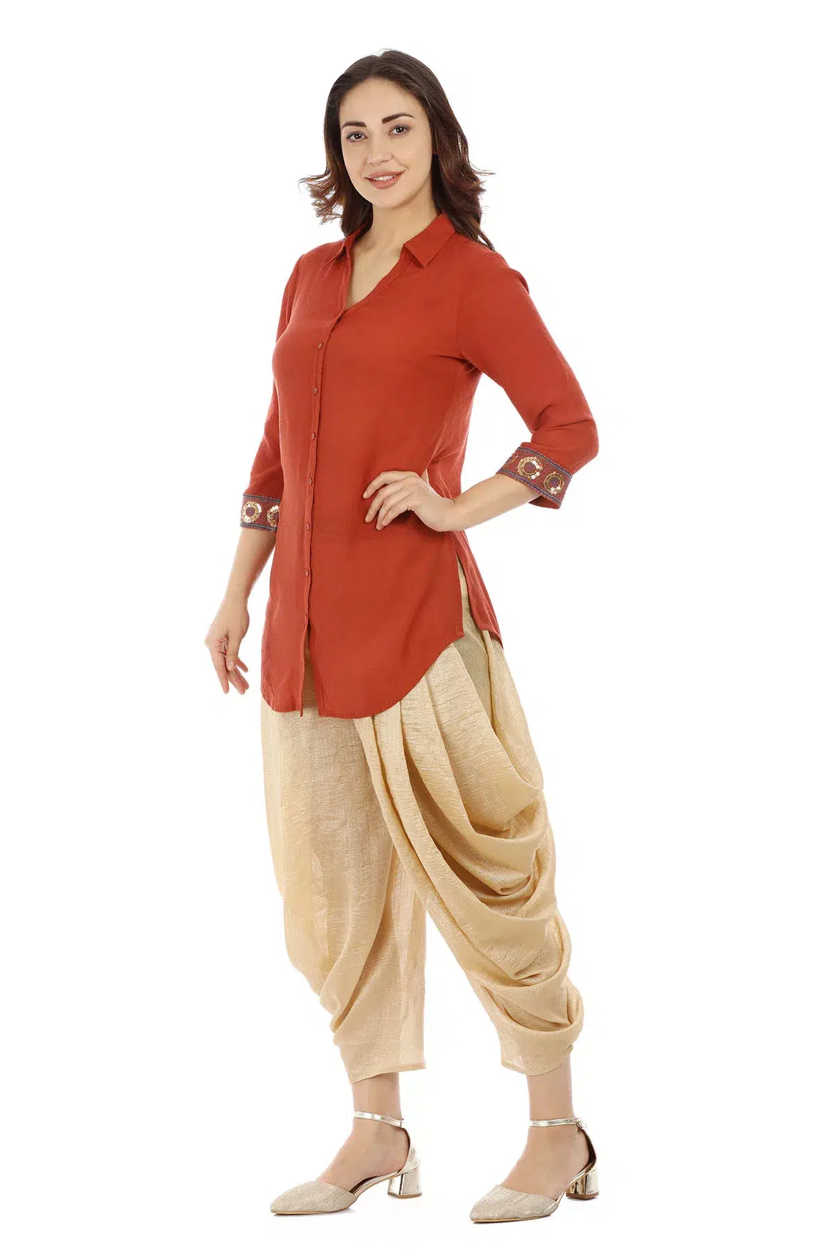 Solid Rust Color Top For Women