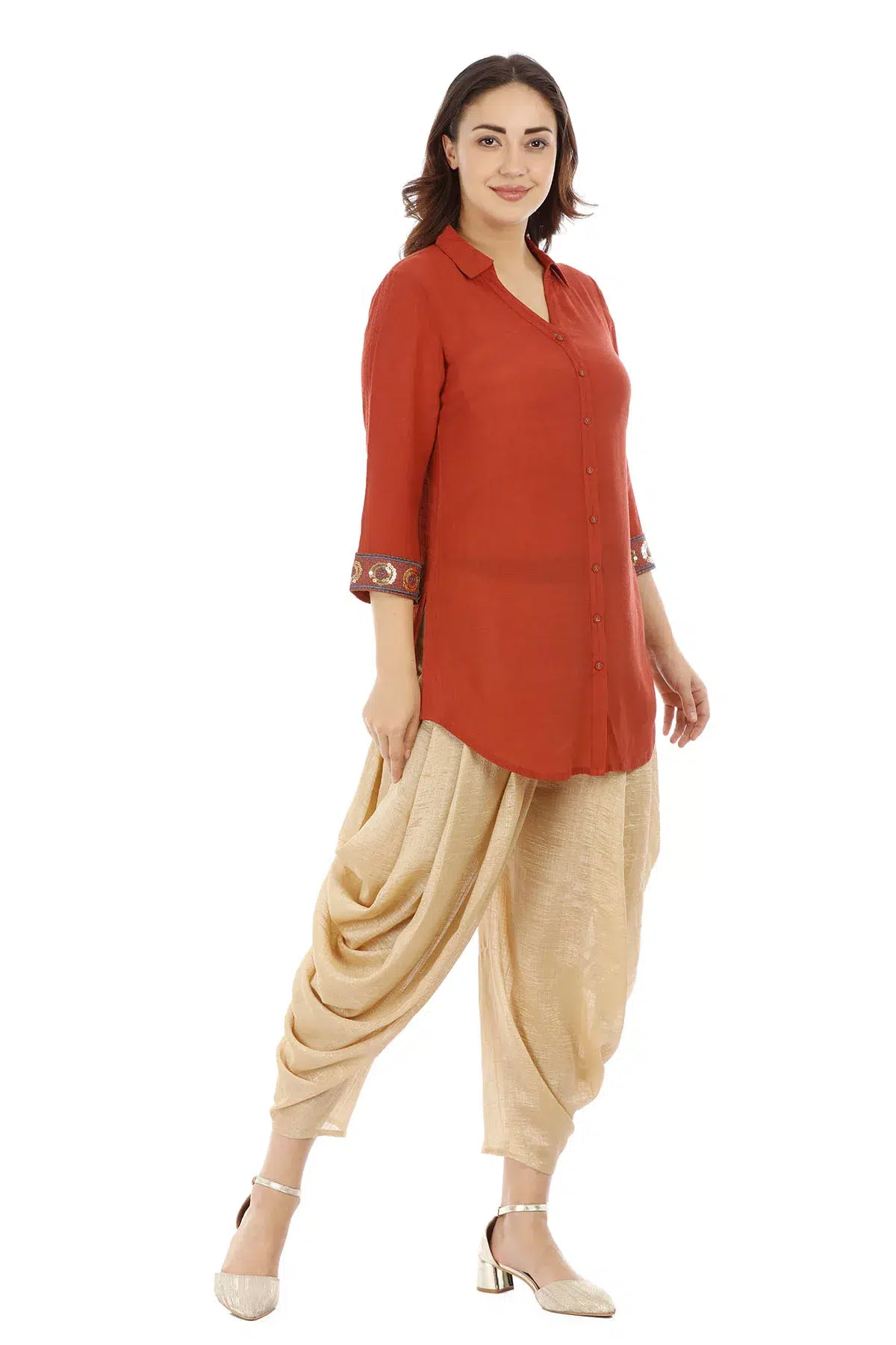 Solid Rust Color Top For Women