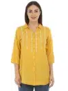 Yellow Embroidered Top For Female