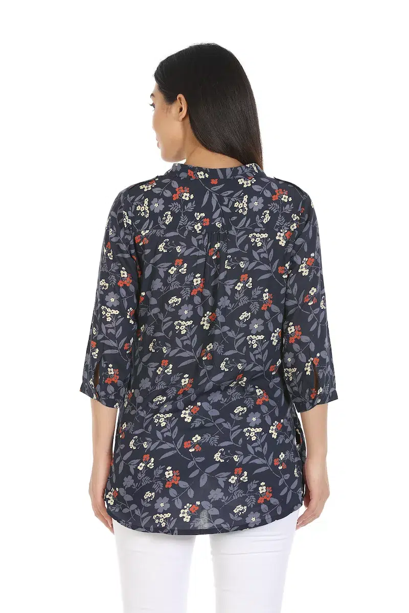 Navy Printed Top For Women Online