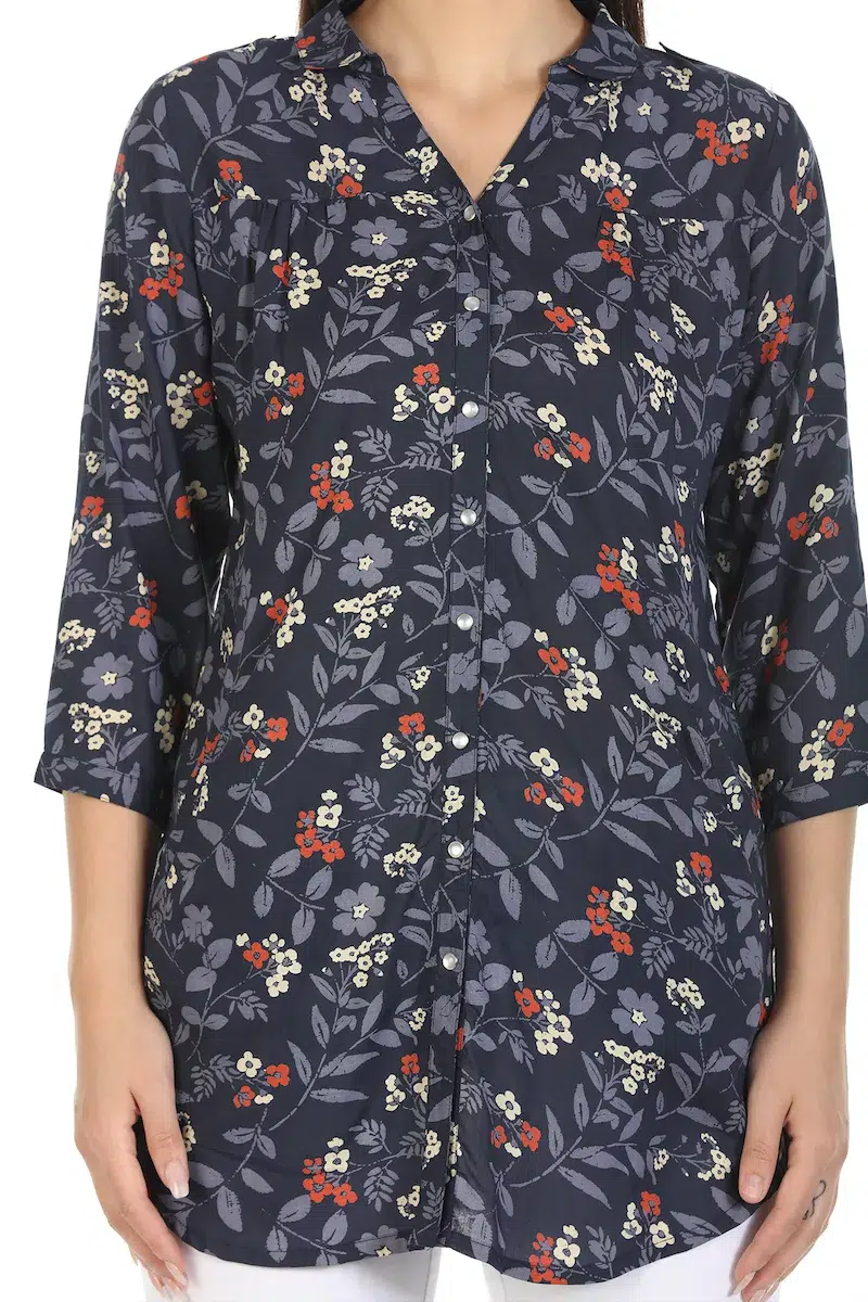 Navy Printed Top For Women Online