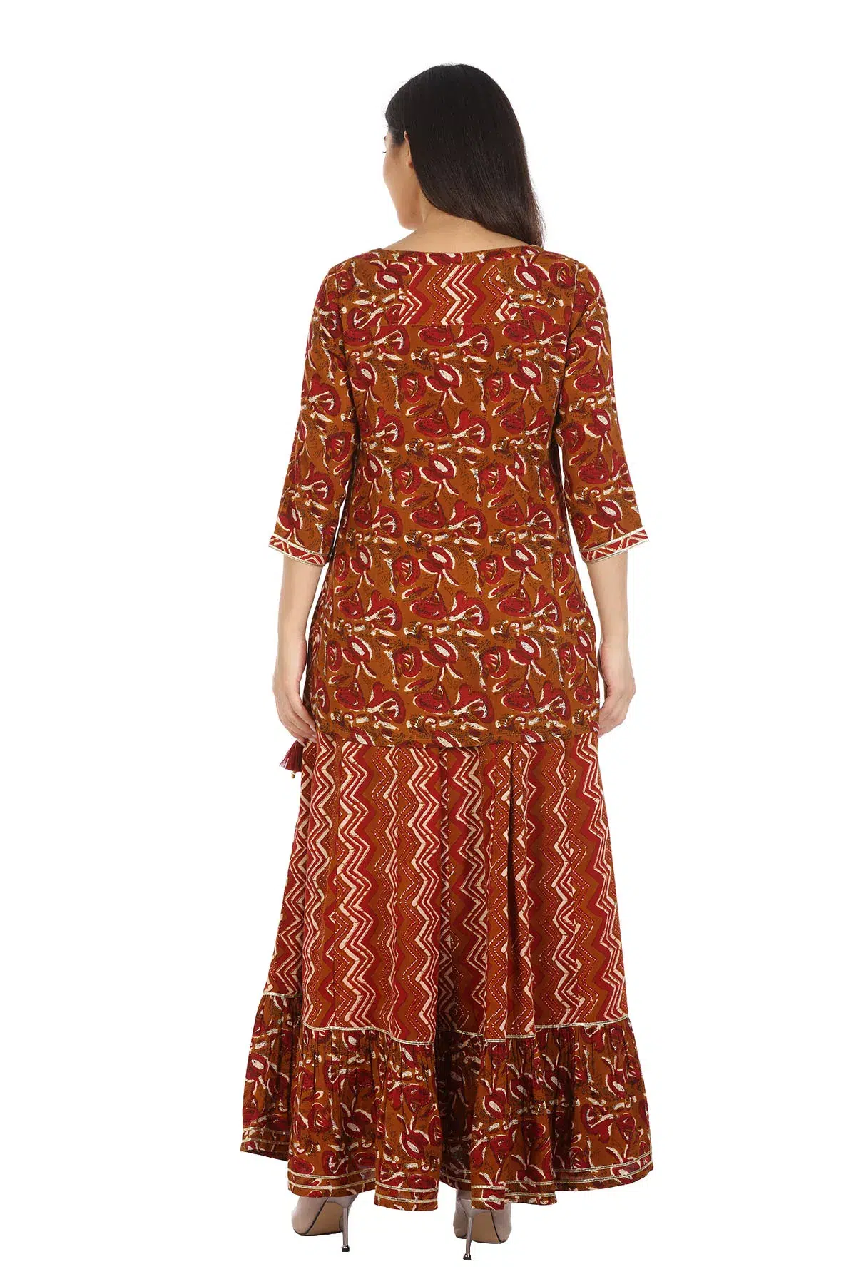 Brown Printed Tunic For Ladies