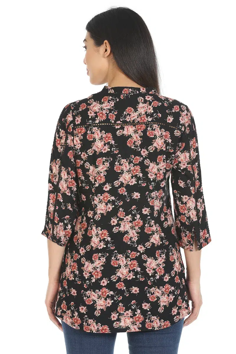 Printed Black Top For Ladies