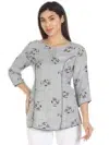 Grey Printed Top For Women Fancy