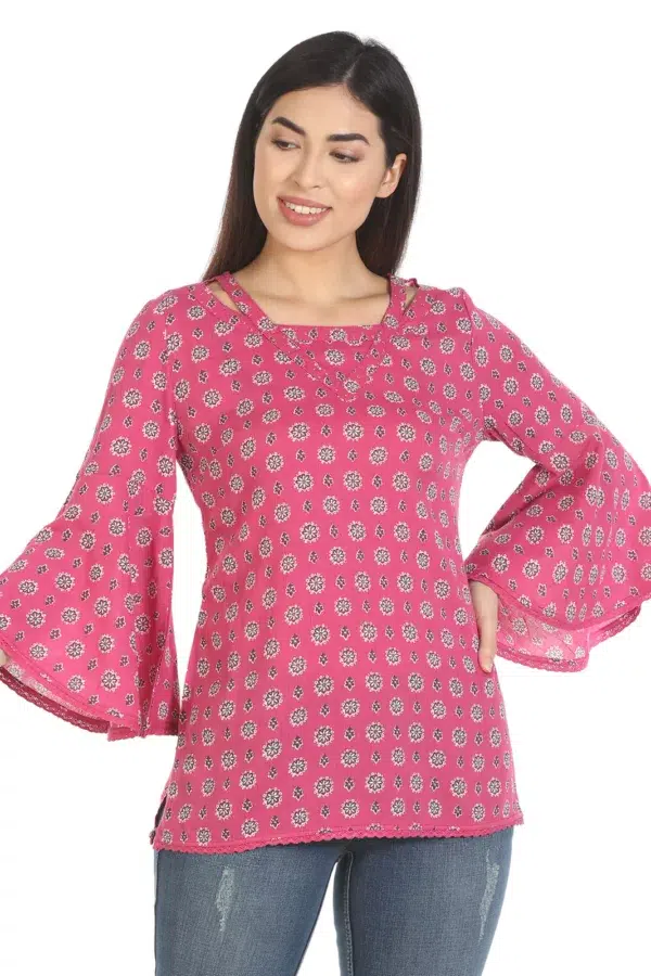 Printed Top For Women Pink