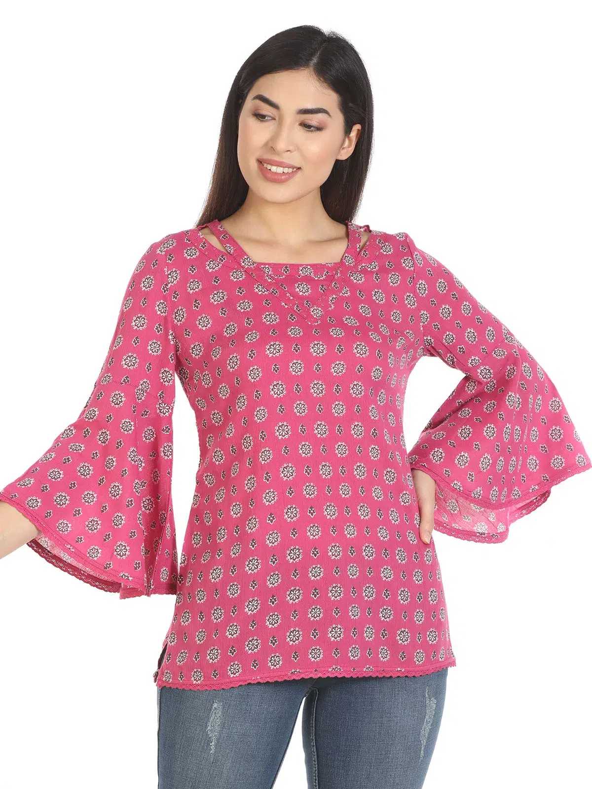 Printed Top For Women Pink
