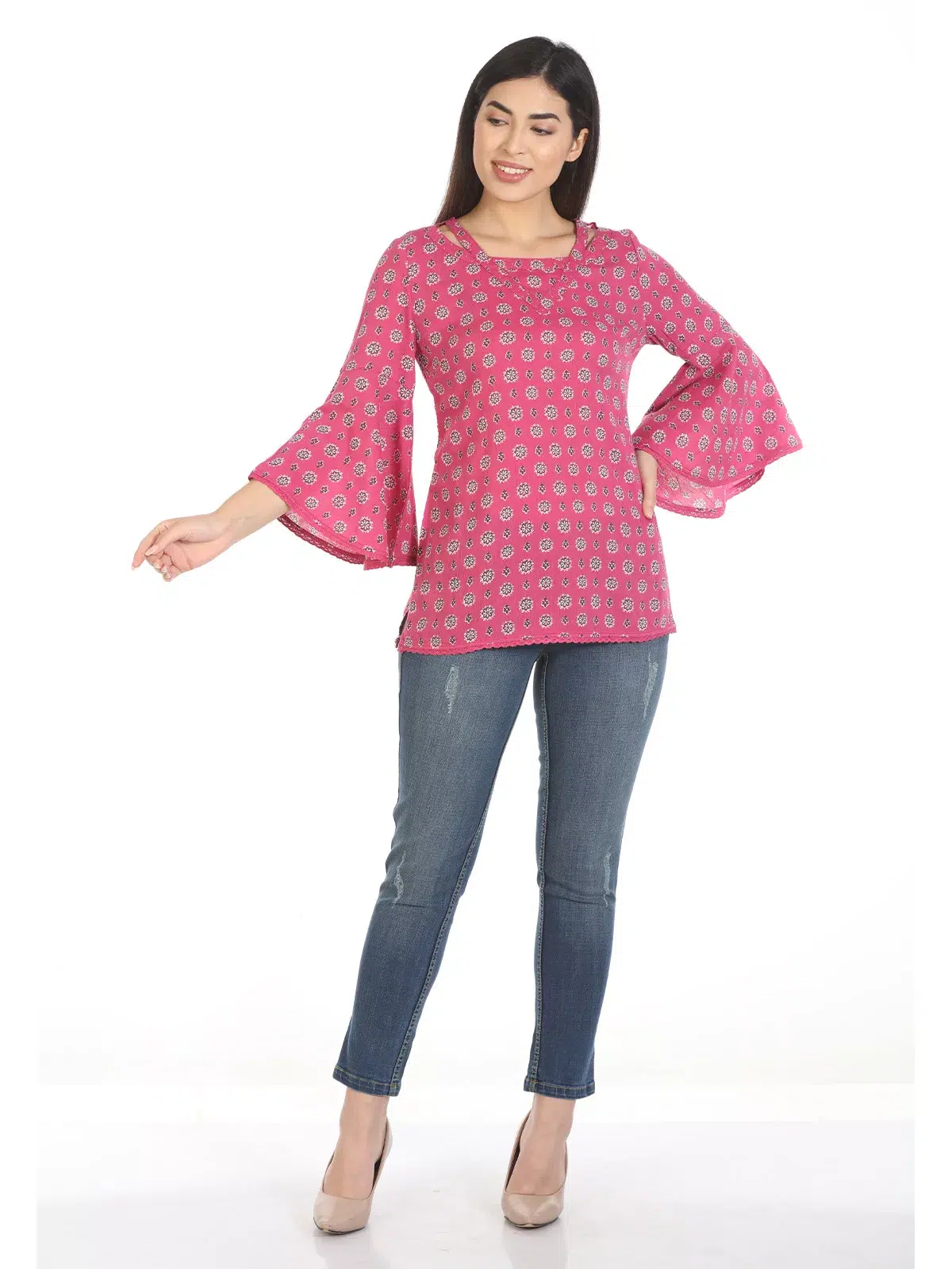 Printed Top For Women Pink