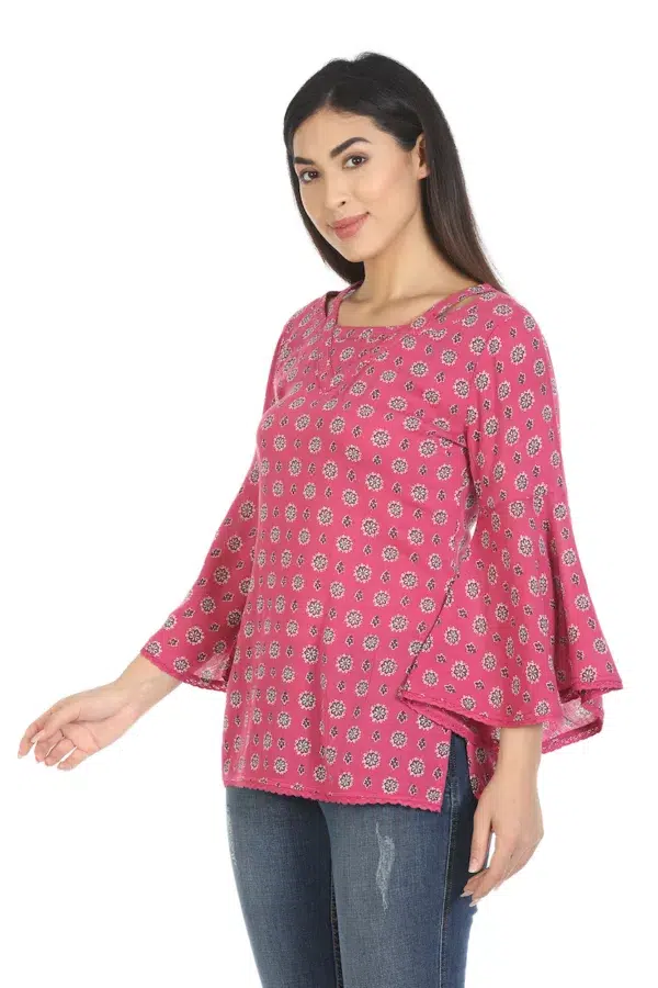 Printed Top For Women Pink