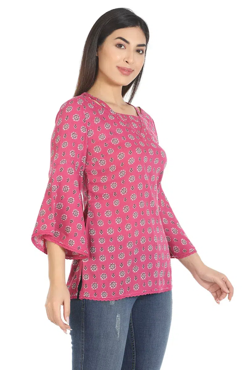 Printed Top For Women Pink