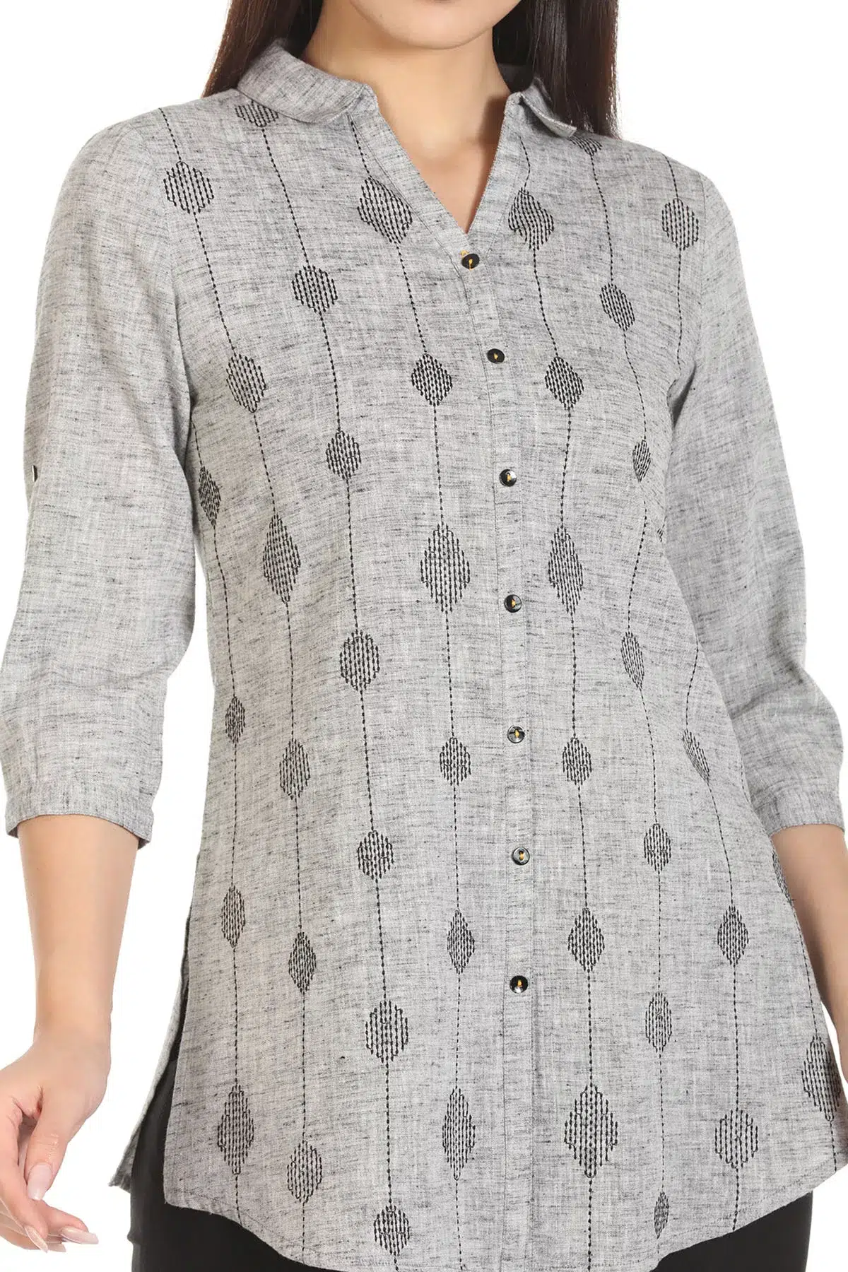 Printed Grey Shirt For Women