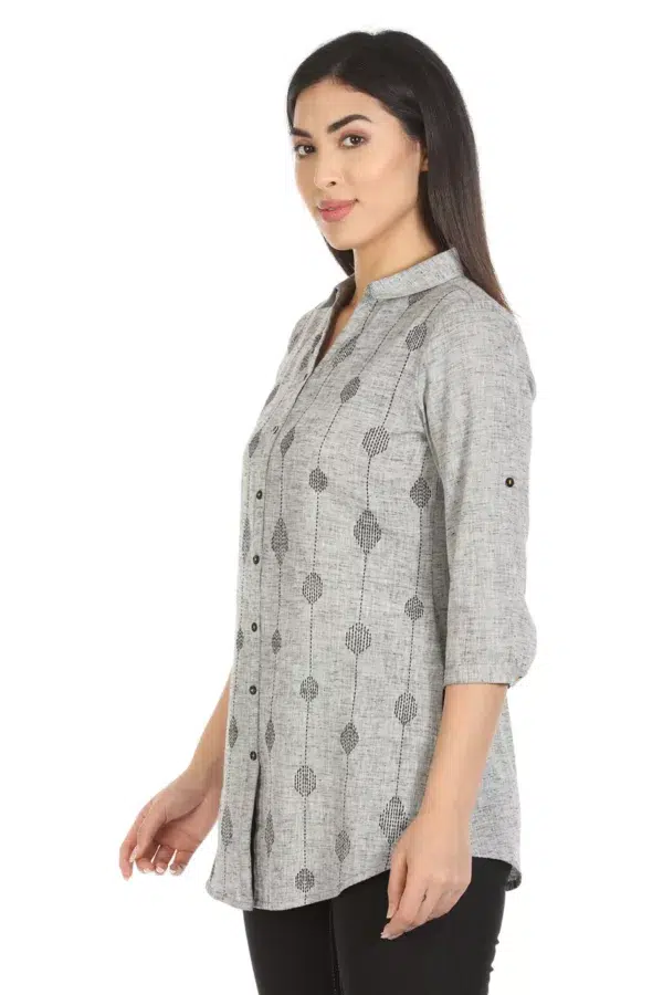 Printed Grey Shirt For Women