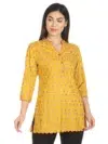 Yellow Printed Ladies Rayon Kurti