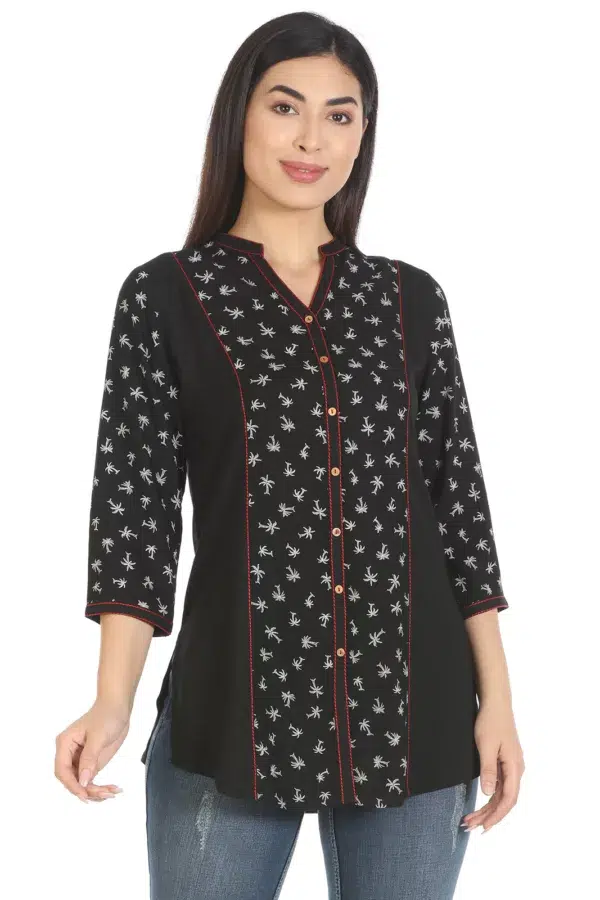 Black Printed Shirt Women