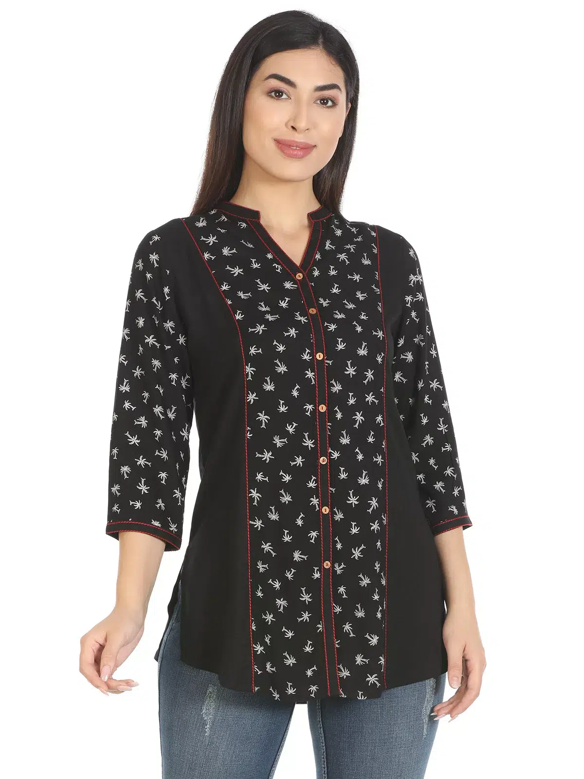 Black Printed Shirt Women