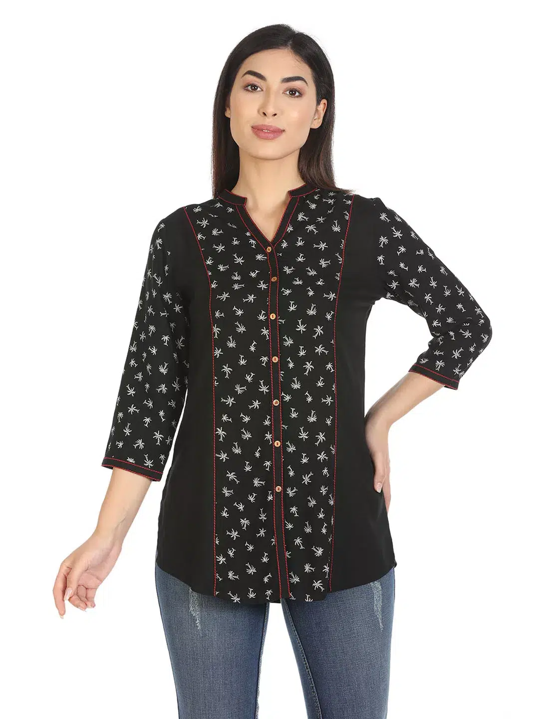 Black Printed Shirt Women