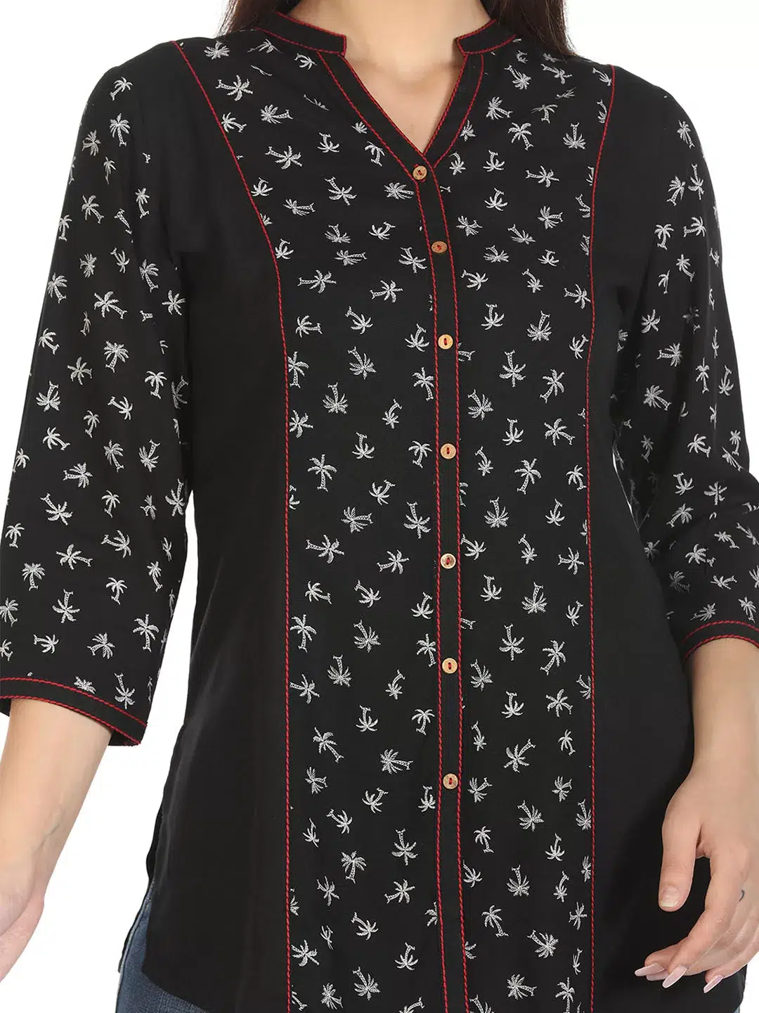 Black Printed Shirt Women