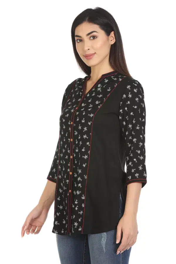 Black Printed Shirt Women