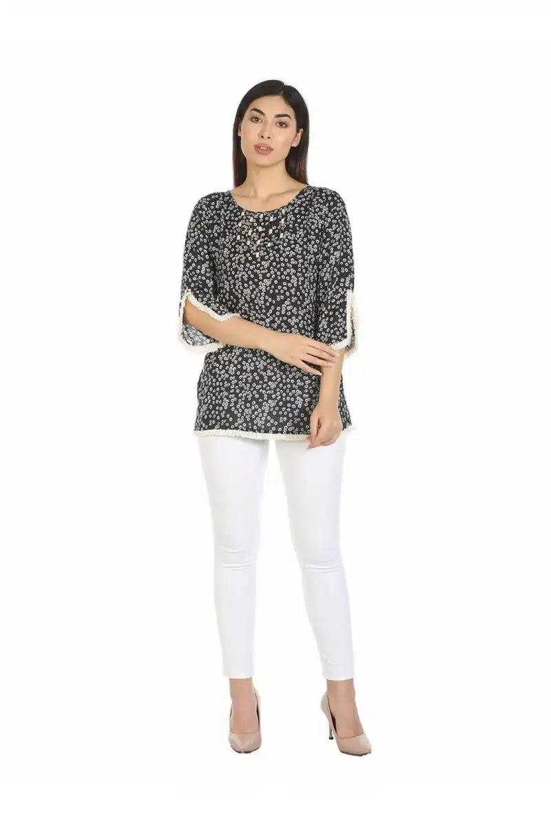 Navy Printed Ladies Top India