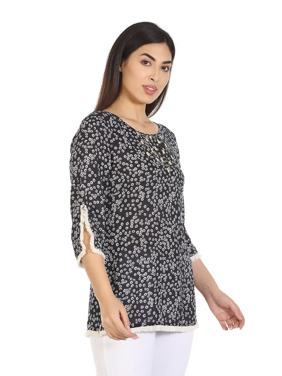 Navy Printed Ladies Top India