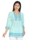 Blue Printed Top For Women Casual