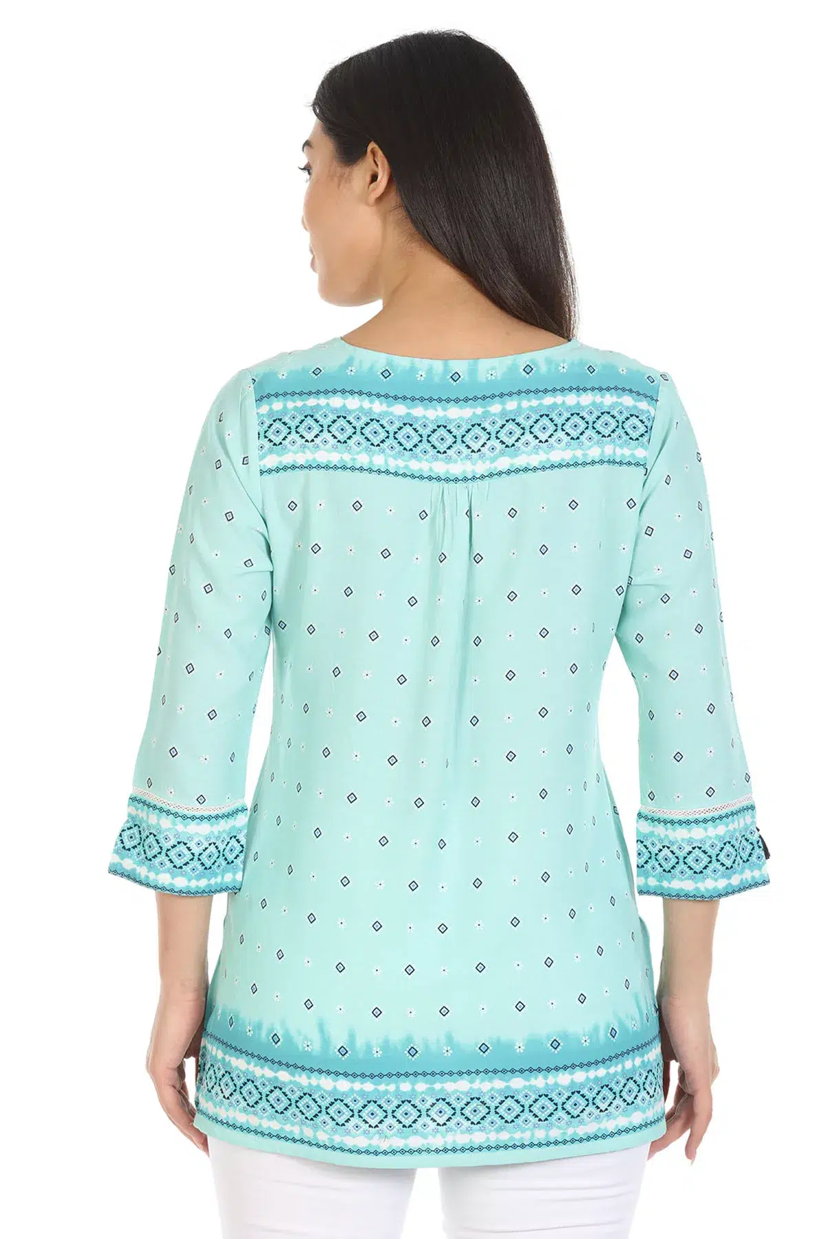 Blue Printed Top For Women Casual