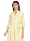 Checks Light Yellow Dress For Women