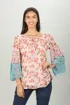 Pink Floral Printed Ladies Top Fancy